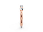 Round Moissanite Five-Stone Band in Rose gold with Prong Setting_2