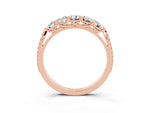 Round Moissanite Five-Stone Band in Rose gold with Prong Setting_3