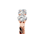 Round Moissanite Five-Stone Band in Rose gold with Prong Setting_5