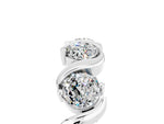Round Moissanite Half Eternity Band in Platinum with Wave Prong Setting_5