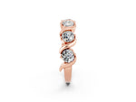Round Moissanite Half Eternity Band in Rose gold with Wave Prong Setting_2