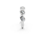 Round Moissanite Half Eternity Band in White gold with Wave Prong Setting_2