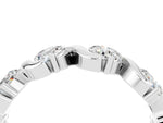 Round Moissanite Half Eternity Band in White gold with Wave Prong Setting_4