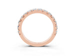 Round Moissanite Polished Half Eternity Band in Rose gold with Classic Prong Setting_3
