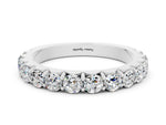 Round Moissanite Polished Half Eternity Band in White gold with Classic Prong Setting