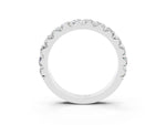 Round Moissanite Polished Half Eternity Band in White gold with Classic Prong Setting_3