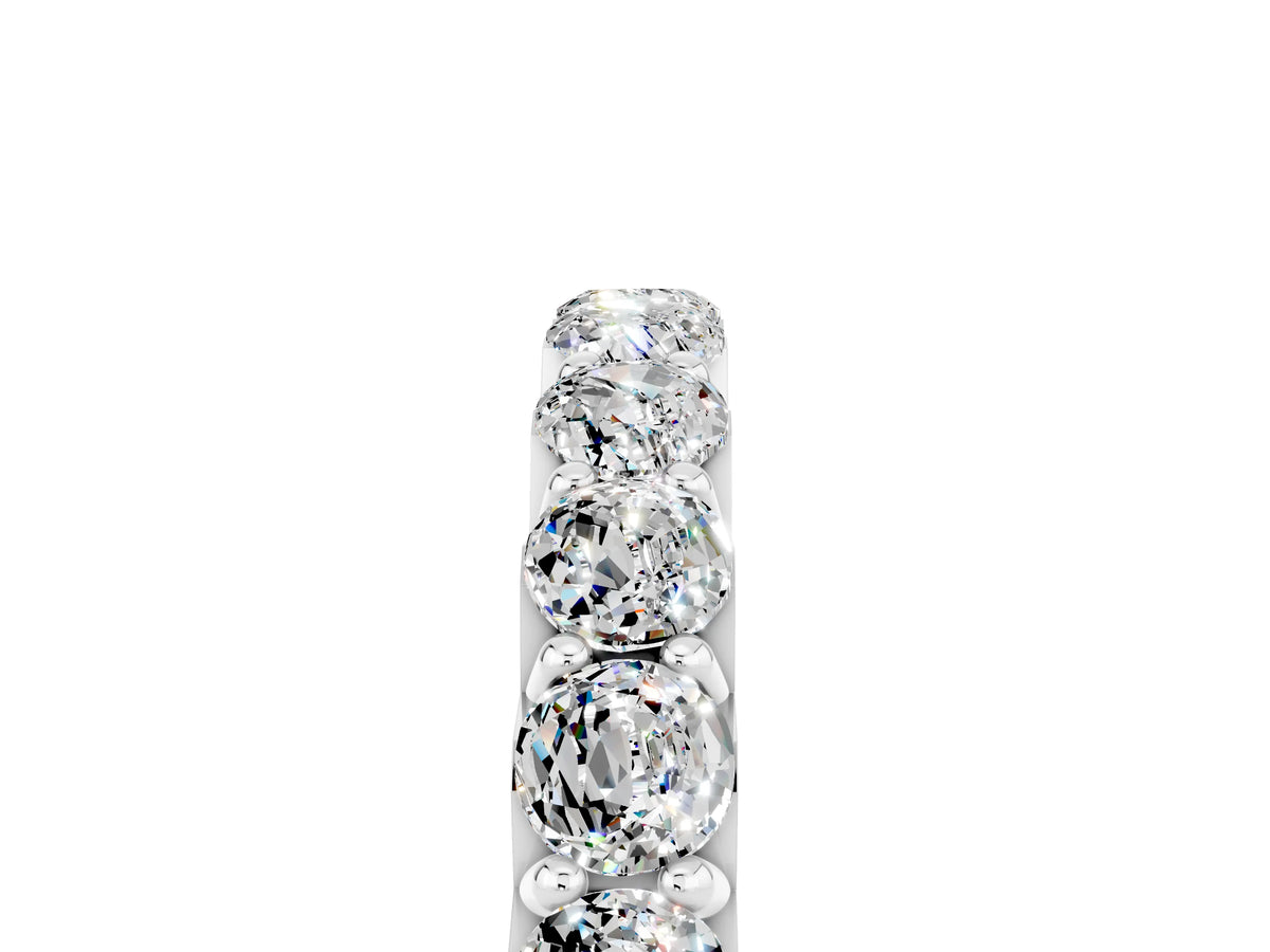 Round Moissanite Polished Half Eternity Band in White gold with Classic Prong Setting_5