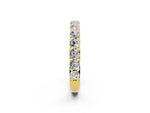 Round Moissanite Polished Half Eternity Band in Yellow gold with Classic Prong Setting_2