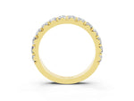 Round Moissanite Polished Half Eternity Band in Yellow gold with Classic Prong Setting_3