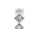 Round Moissanite Square Bezel Chevron Band in Silver with Milgrain Detailing_5