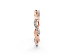 Round Moissanite Twist Eternity Band in Rose gold with Pavé Setting_2