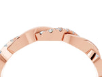 Round Moissanite Twist Eternity Band in Rose gold with Pavé Setting_4