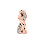 Round Moissanite Twist Eternity Band in Rose gold with Pavé Setting_5