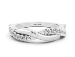 Round Moissanite Twisted Infinity Band in Silver with Prong Setting