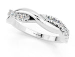 Round Moissanite Twisted Infinity Band in Silver with Prong Setting_1