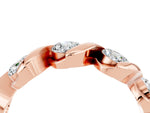 Round Moissanite Wave Band in Rose gold with Channel Setting and Shared Prongs_4
