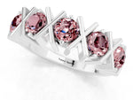 Round Morganite Channel Set Band in Platinum with X-Prong Detail_1