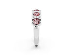 Round Morganite Channel Set Band in Platinum with X-Prong Detail_2