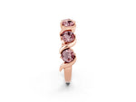 Round Morganite Half Eternity Band in Rose gold with Wave Prong Setting_2