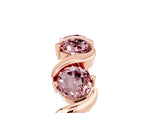 Round Morganite Half Eternity Band in Rose gold with Wave Prong Setting_5