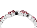 Round Morganite Half Eternity Band in Silver with Wave Prong Setting_4
