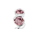 Round Morganite Half Eternity Band in Silver with Wave Prong Setting_5