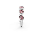 Round Morganite Half Eternity Band in White gold with Wave Prong Setting_2
