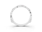 Round Morganite Leaf Motif Eternity Band in Platinum with Bezel Setting_3