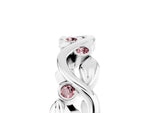 Round Morganite Leaf Motif Eternity Band in Platinum with Bezel Setting_5