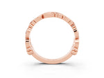 Round Morganite Leaf Motif Eternity Band in Rose gold with Bezel Setting_3