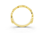 Round Morganite Leaf Motif Eternity Band in Yellow gold with Bezel Setting_3