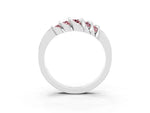 Round Morganite Multi-Row Crossover Band in Silver with Polished Curves_3