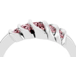 Round Morganite Multi-Row Crossover Band in Silver with Polished Curves_4