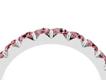 Round Morganite Polished Half Eternity Band in Platinum with Classic Prong Setting_4