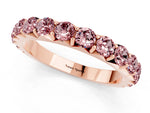 Round Morganite Polished Half Eternity Band in Rose gold with Classic Prong Setting_1