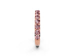 Round Morganite Polished Half Eternity Band in Rose gold with Classic Prong Setting_2