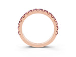 Round Morganite Polished Half Eternity Band in Rose gold with Classic Prong Setting_3