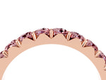 Round Morganite Polished Half Eternity Band in Rose gold with Classic Prong Setting_4