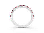 Round Morganite Polished Half Eternity Band in Silver with Classic Prong Setting_3