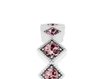 Round Morganite Square Bezel Chevron Band in Platinum with Milgrain Detailing_5