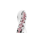 Round Morganite Twisted Infinity Band in Silver with Prong Setting_5