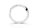 Round Morganite Twisted Infinity Band in White gold with Prong Setting_3