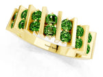 Round Peridot Anniversary Band in Yellow gold with Channel Setting and Vertical Prongs_1