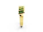 Round Peridot Anniversary Band in Yellow gold with Channel Setting and Vertical Prongs_2