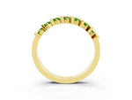 Round Peridot Anniversary Band in Yellow gold with Channel Setting and Vertical Prongs_3