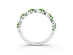 Round Peridot Half Eternity Band in Platinum with Wave Prong Setting_3