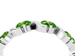 Round Peridot Half Eternity Band in Platinum with Wave Prong Setting_4