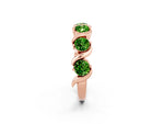 Round Peridot Half Eternity Band in Rose gold with Wave Prong Setting_2