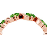 Round Peridot Half Eternity Band in Rose gold with Wave Prong Setting_4