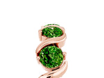 Round Peridot Half Eternity Band in Rose gold with Wave Prong Setting_5
